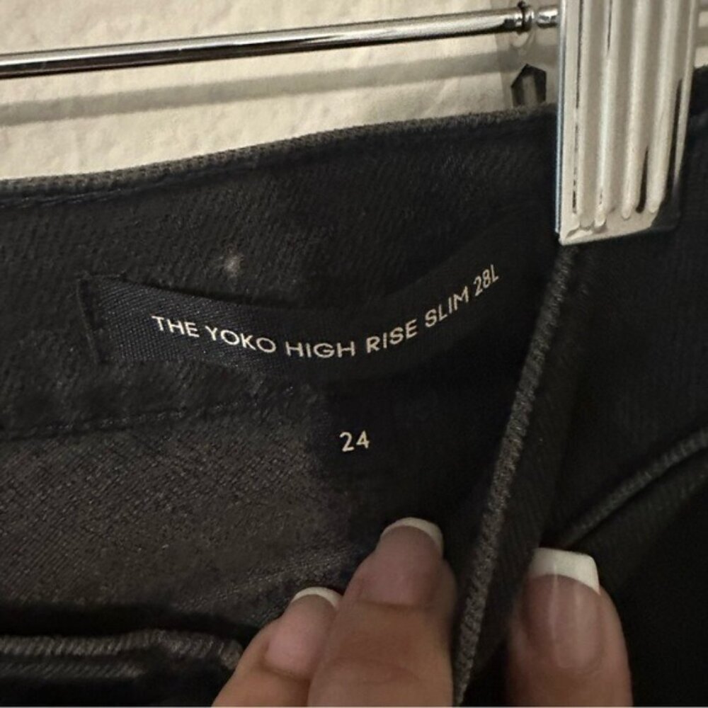Aritzia Black Denim Forum The Yoko High Rise Slim Size 24 - Picture 8 of 10